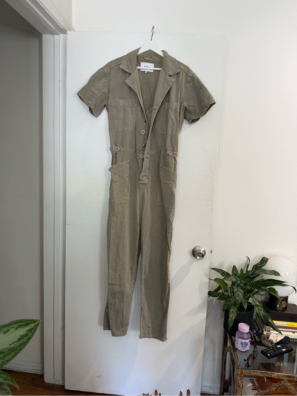 pistola Olive Short-Sleeve Utility Jumpsuit